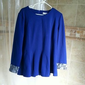 Blue elegant fall blouse